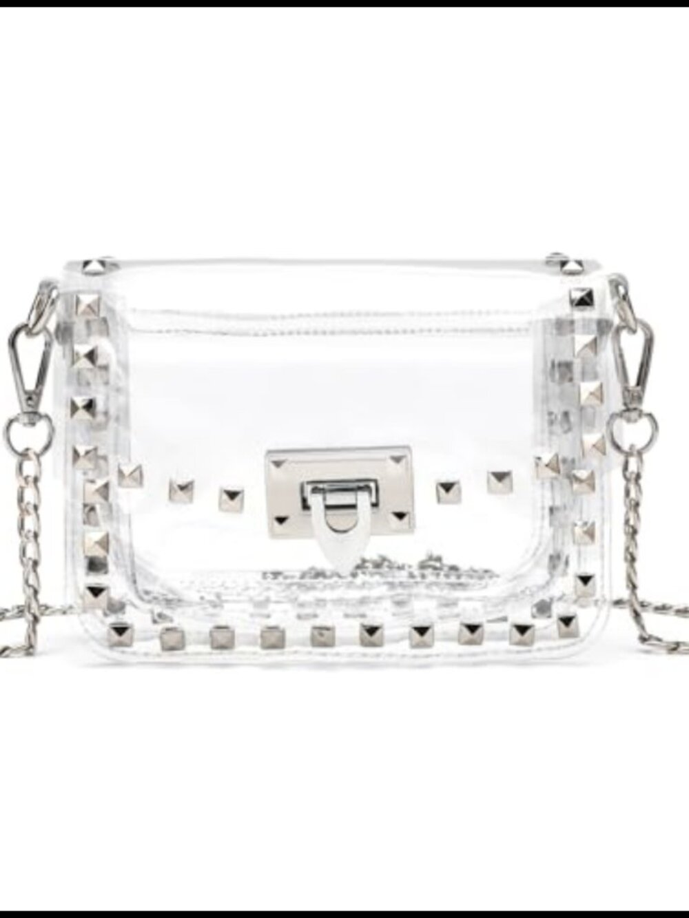 Clear Crossbody Clutch Purse Bag for Stadium Events with Rivet
